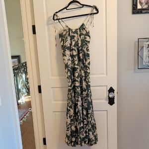Abercrombie & Fitch Olive and Cream Floral Maxi Dress